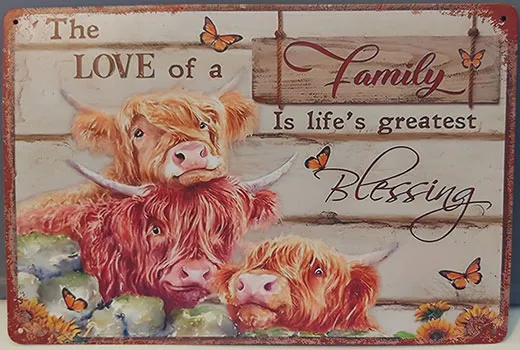 Metal Tin Highland Sign